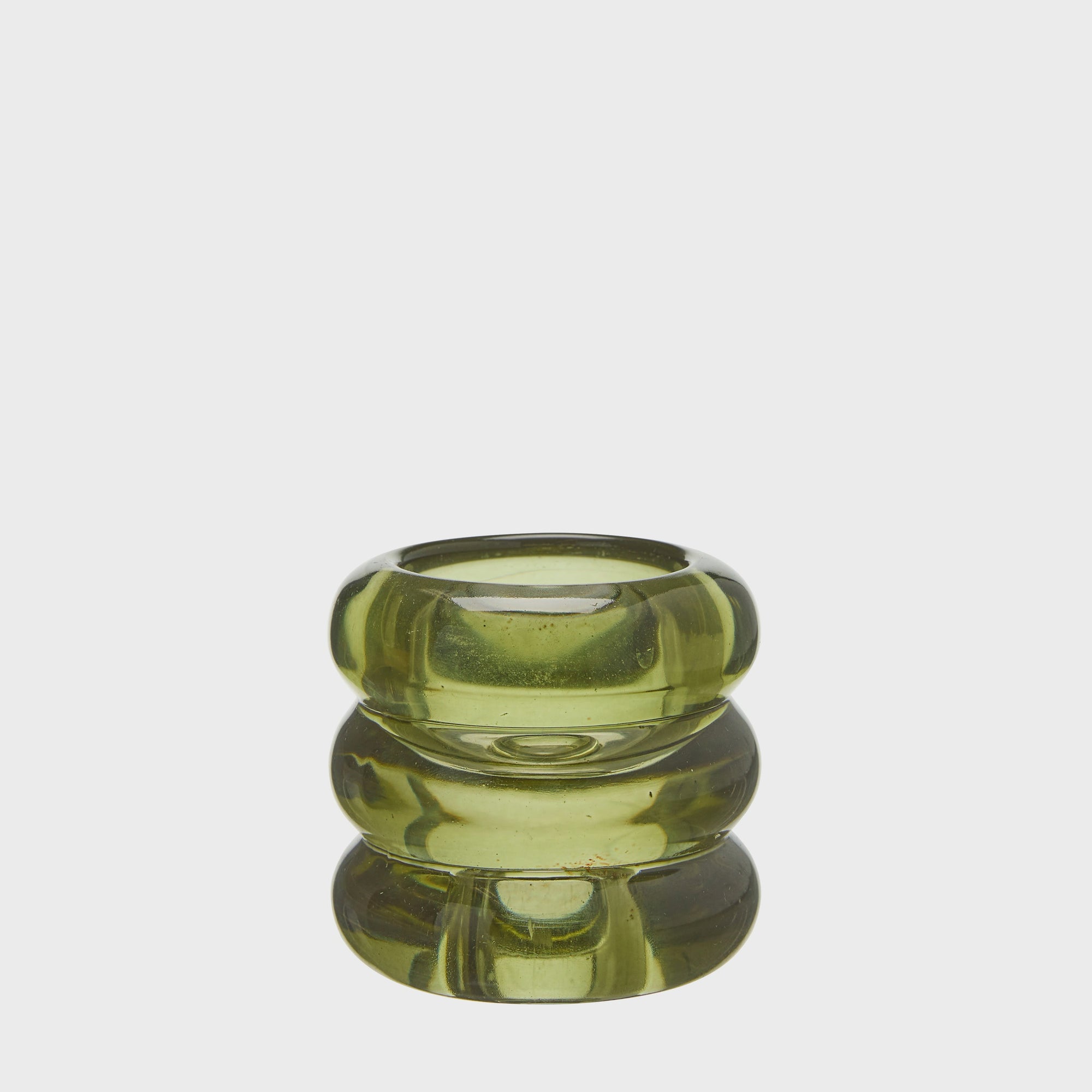 Jonna Coloured Glass Candle Holder / Olive