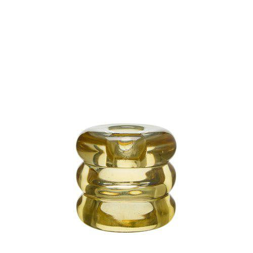 Jonna Coloured Glass Candle Holder / Yellow