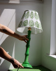 Block Printed Lampshade / Green Shell