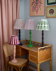 Scalloped Lampshade / Maroon Stripe