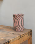Scalloped Marble Pink Vase / Small