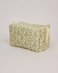 Floral Lattice Buttercream Organic Cotton Toiletry Bag / Large
