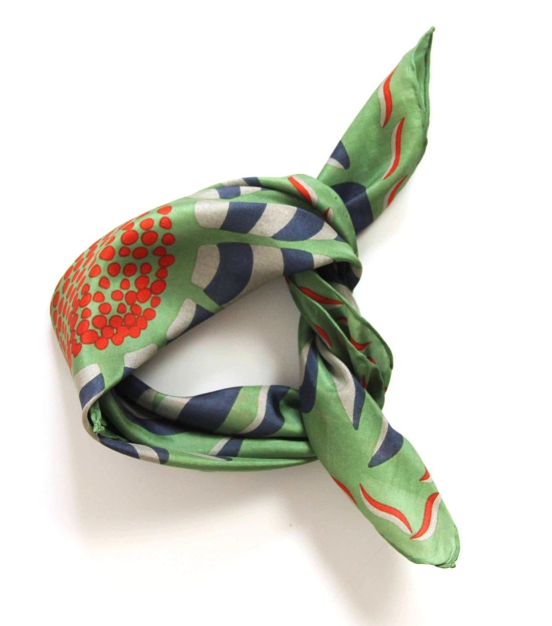 Forget Me Not Hand Printed Mini Silk Scarf / Khaki