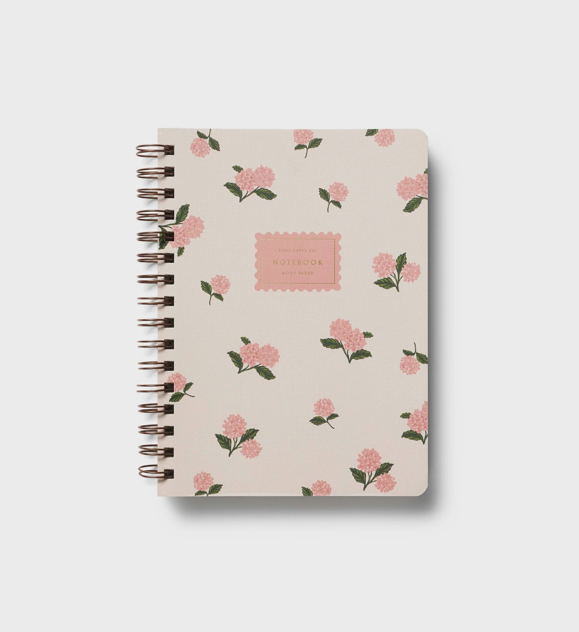 Pink Hydrangea Spiral Ruled Notebook