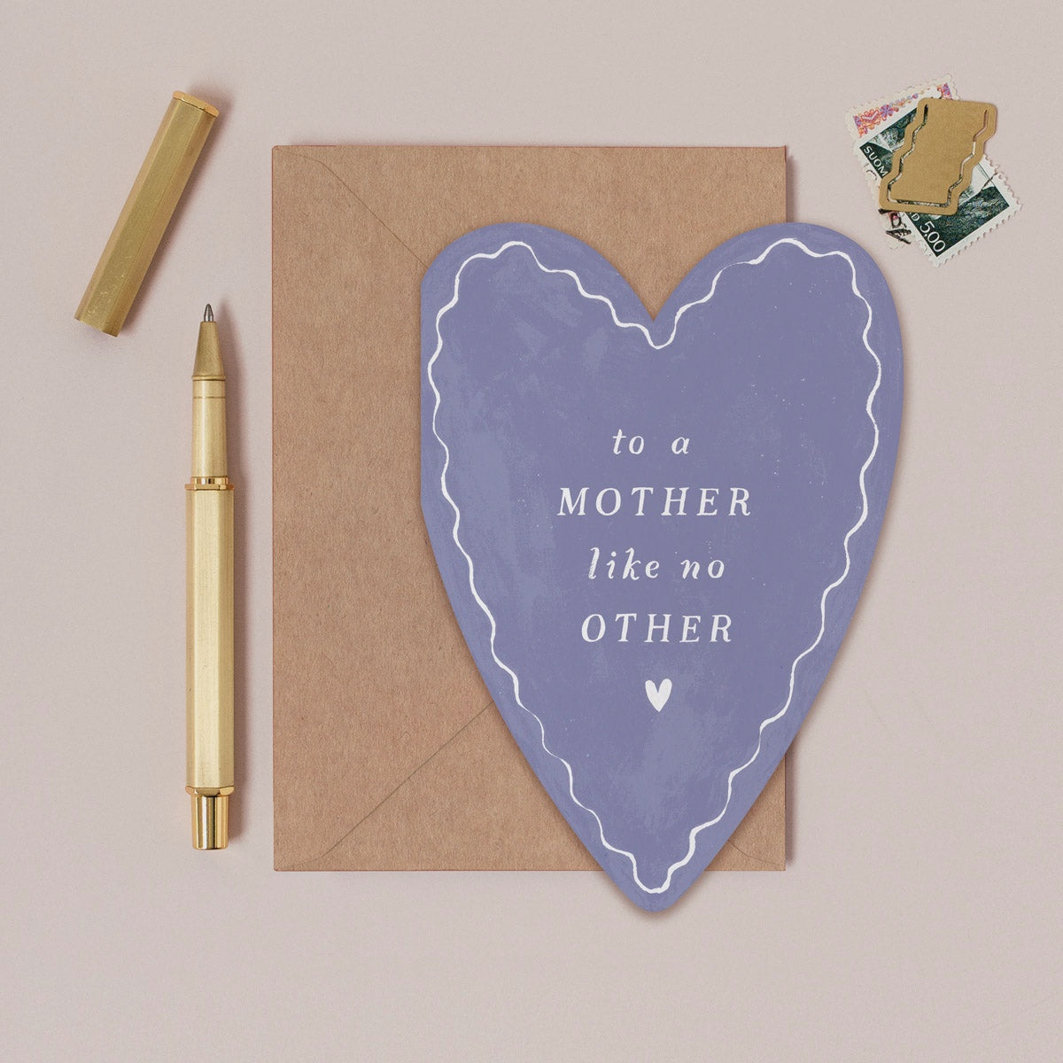 Mother Like No Other Purple Heart Shaped Card