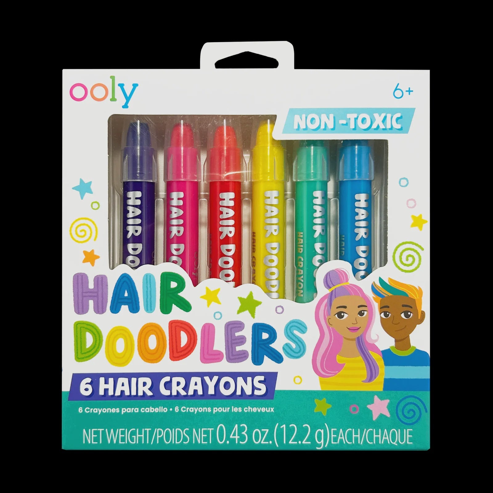 Ooly Hair Doodlers Hair Crayons - Set of 6 Colors