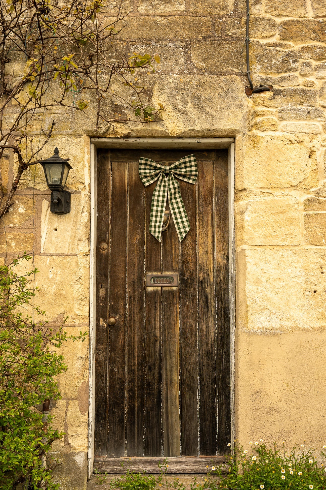 Large Bow Decoration / Pine Green Gingham