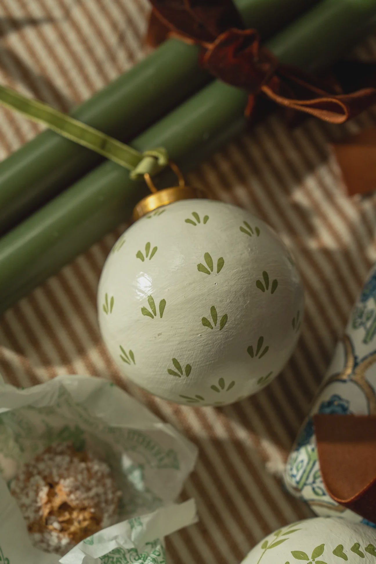 Hand-Painted Green Baubles