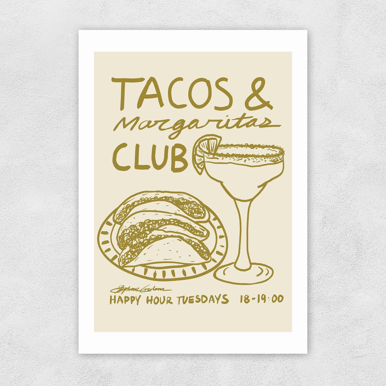 Tacos And Margarita Club Print