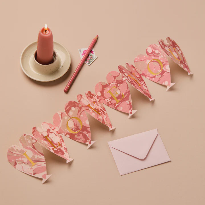 Heart Concertina 'I Love You' Mini Card