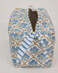 Trellis Indigo Organic Cotton Toiletry Bag / Large