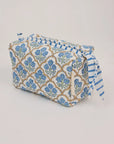 Trellis Indigo Organic Cotton Toiletry Bag / Small