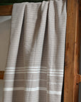 Large Hamman Towel Light Beige Stripe