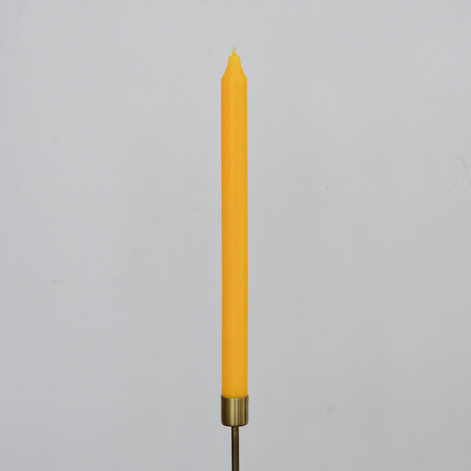 Single Tall Rustic Dinner Candle / Lemon