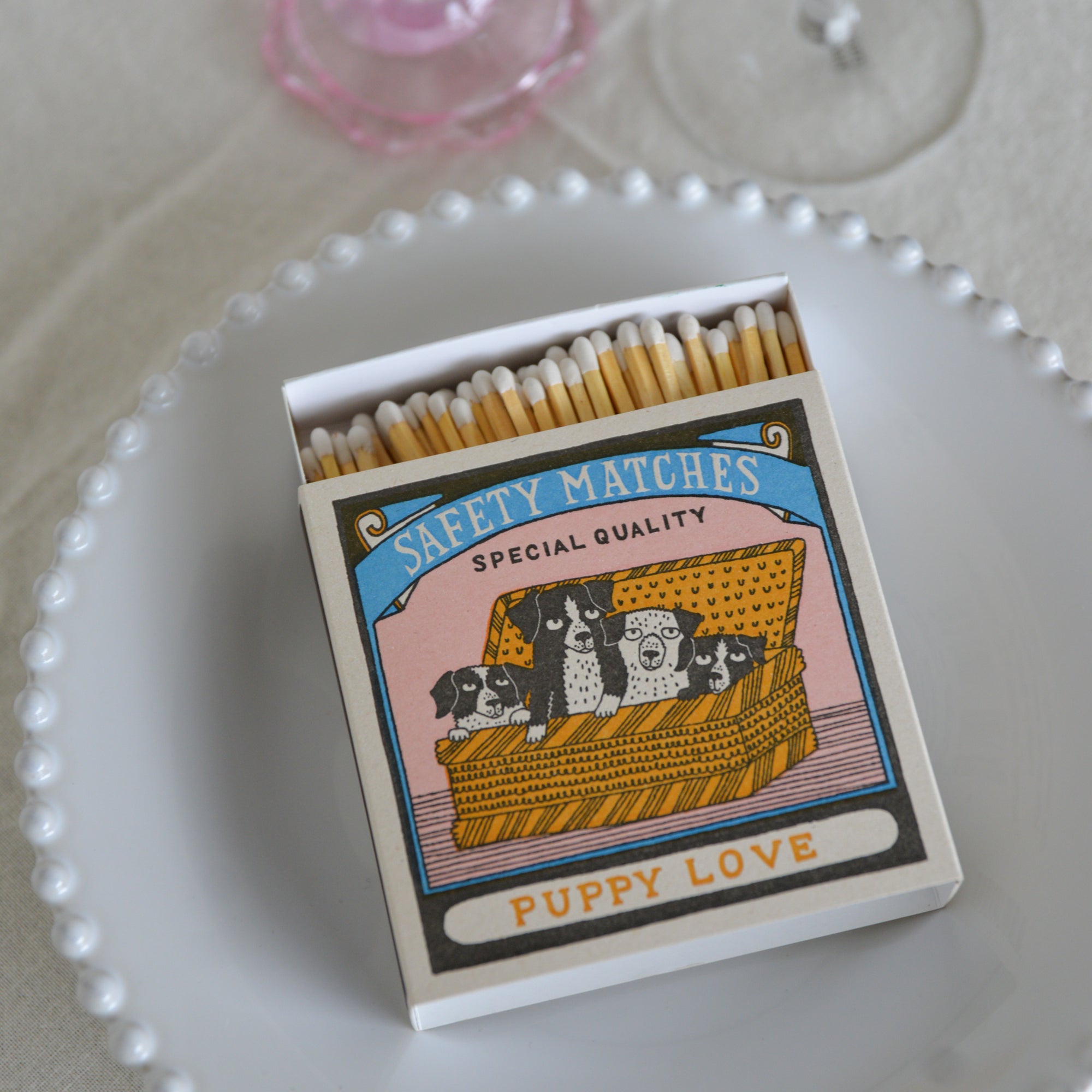 Square Match Box / Puppy Love