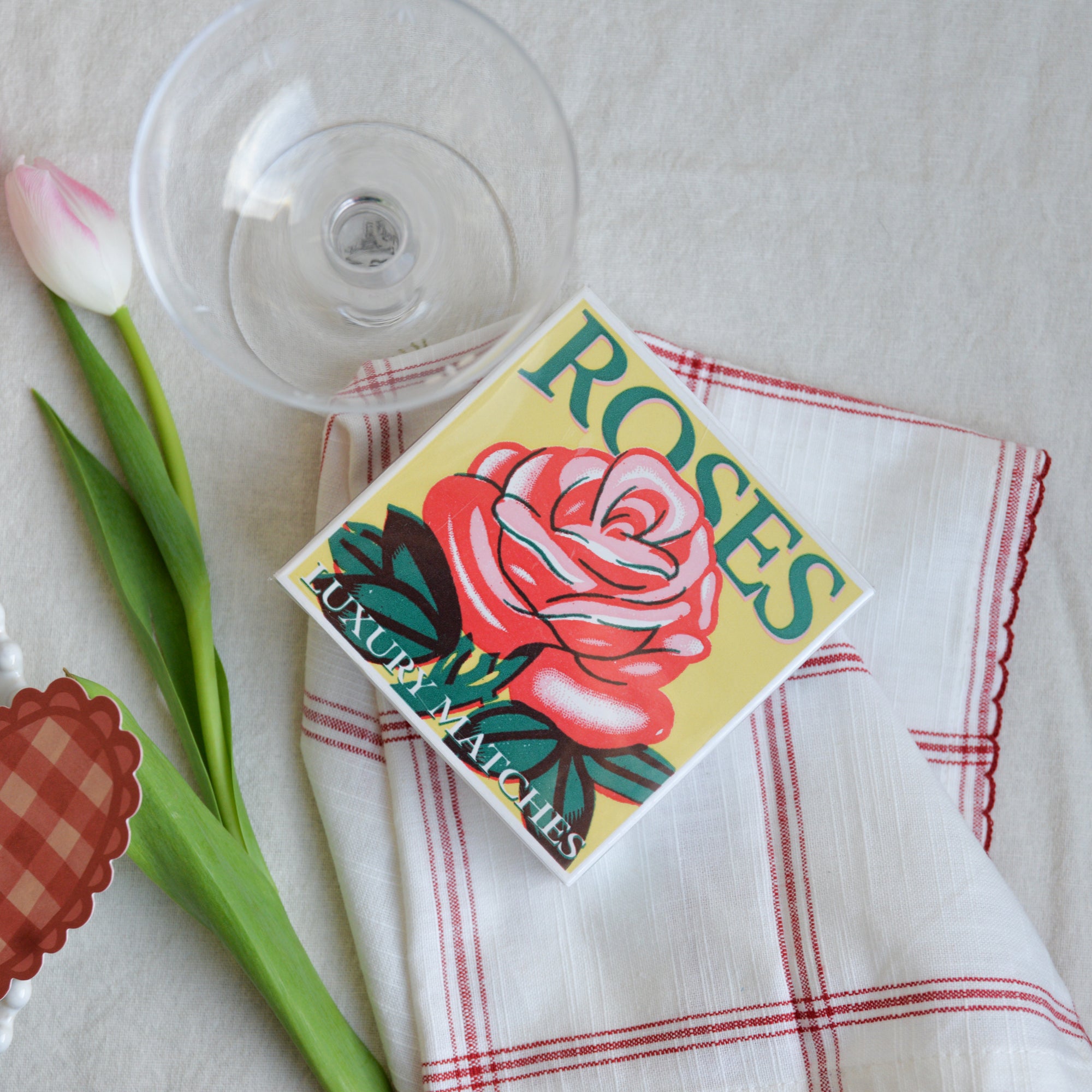 Square Match Box / Rose