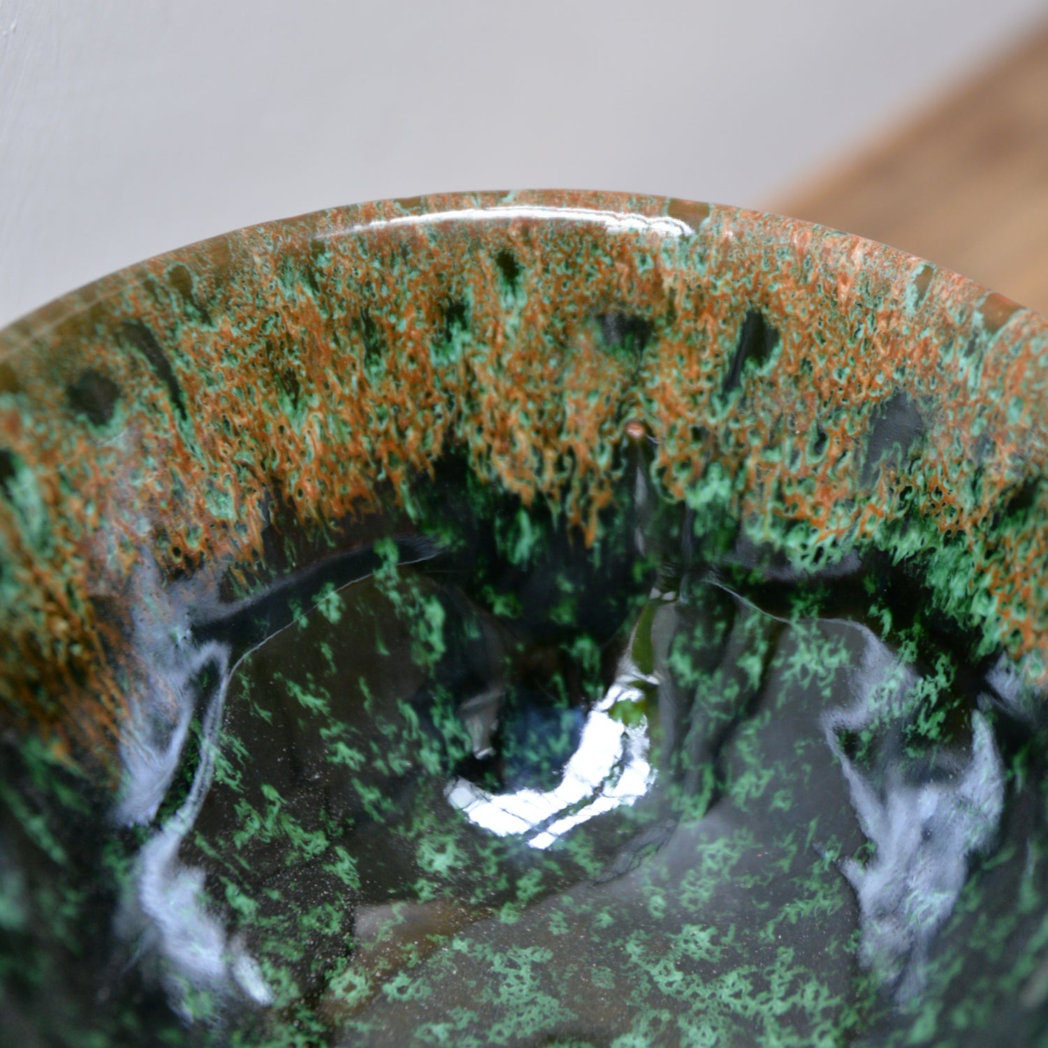 Clay Green Drip Glazed Bowls / Sizes