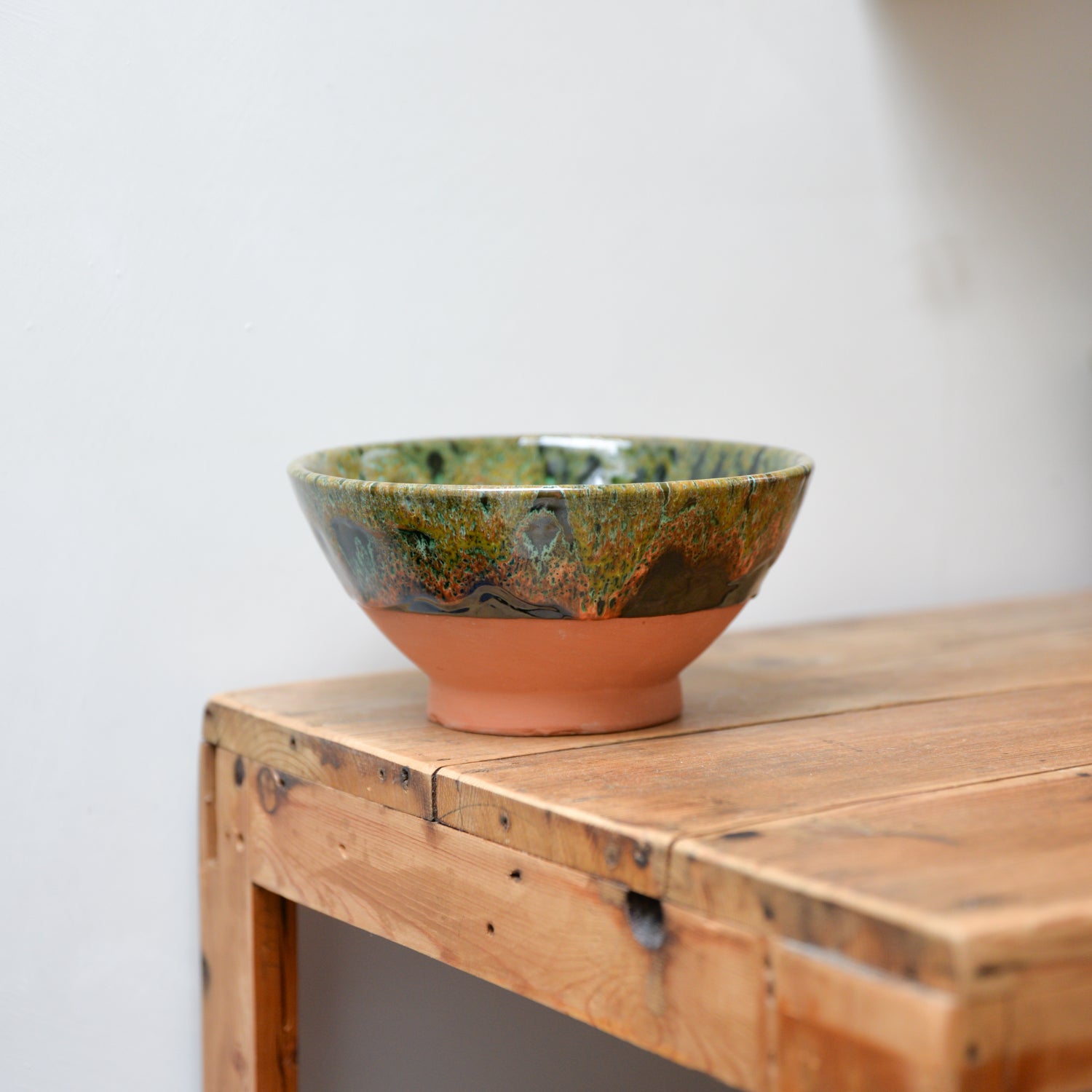 Clay Green Drip Glazed Bowls / Sizes