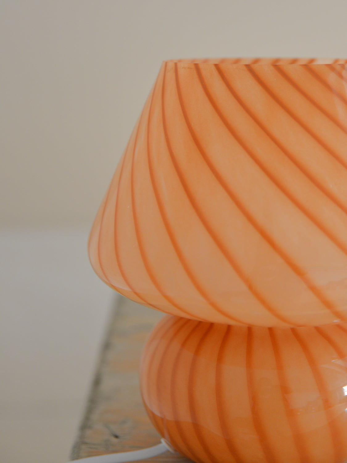Large Glass Mushroom Lamp / Terracotta