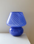 Large Glass Mushroom Lamp / Cobalt Blue