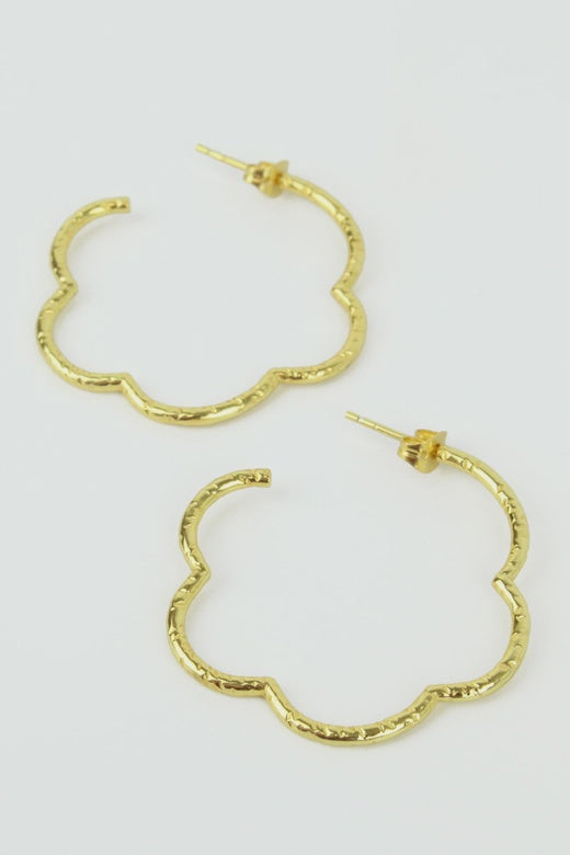 Gold Flower Hoops