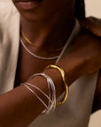 Polished Hammered Bangle / 18K Gold or 925 Silver Plated