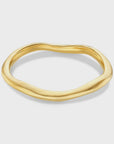 Polished Hammered Bangle / 18K Gold or 925 Silver Plated