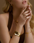 Statement Organic Molten Metal Cuff / 18K Gold Plated