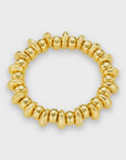 Polished Metal Nugget Stretch Bracelet / 18K Gold Plated