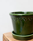 Københavner Glazed Plant Pot / Emerald Green