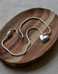 Atlanta Puff Heart Necklace / Gold and Silver