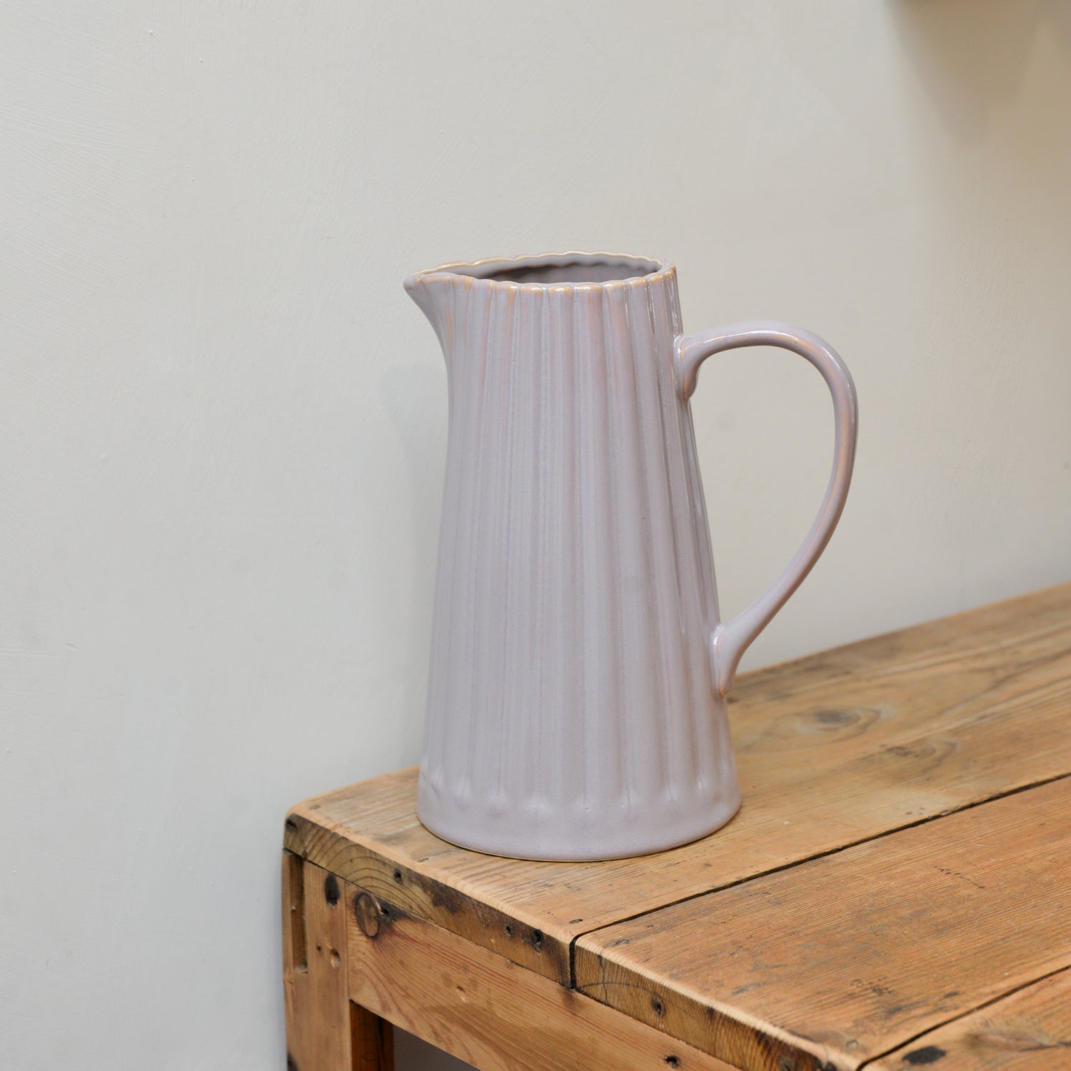 Textured Ceramic Jug / Rose Pink