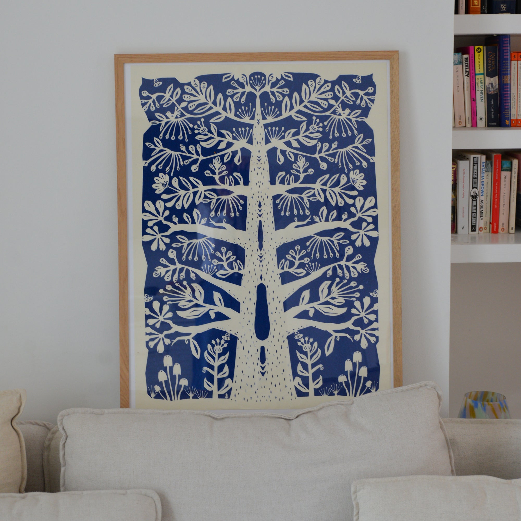Paper Cut Tree Poster Indigo