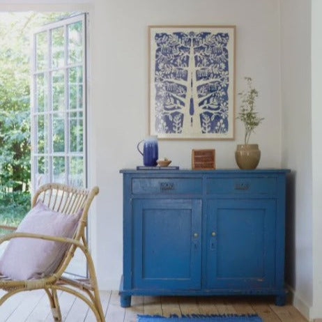 Paper Cut Tree Poster Indigo