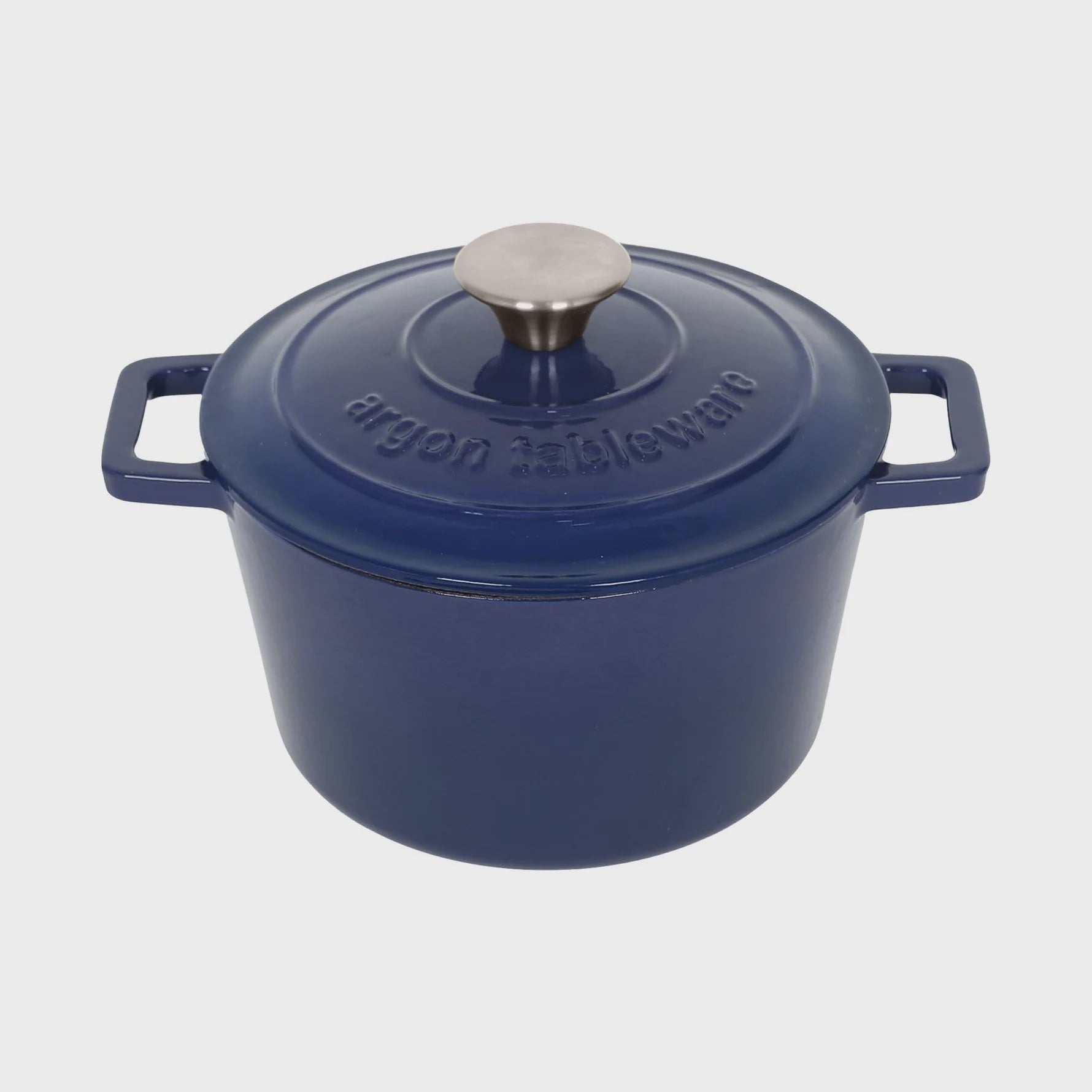 Round Cast Iron Casserole Dish - Blue
