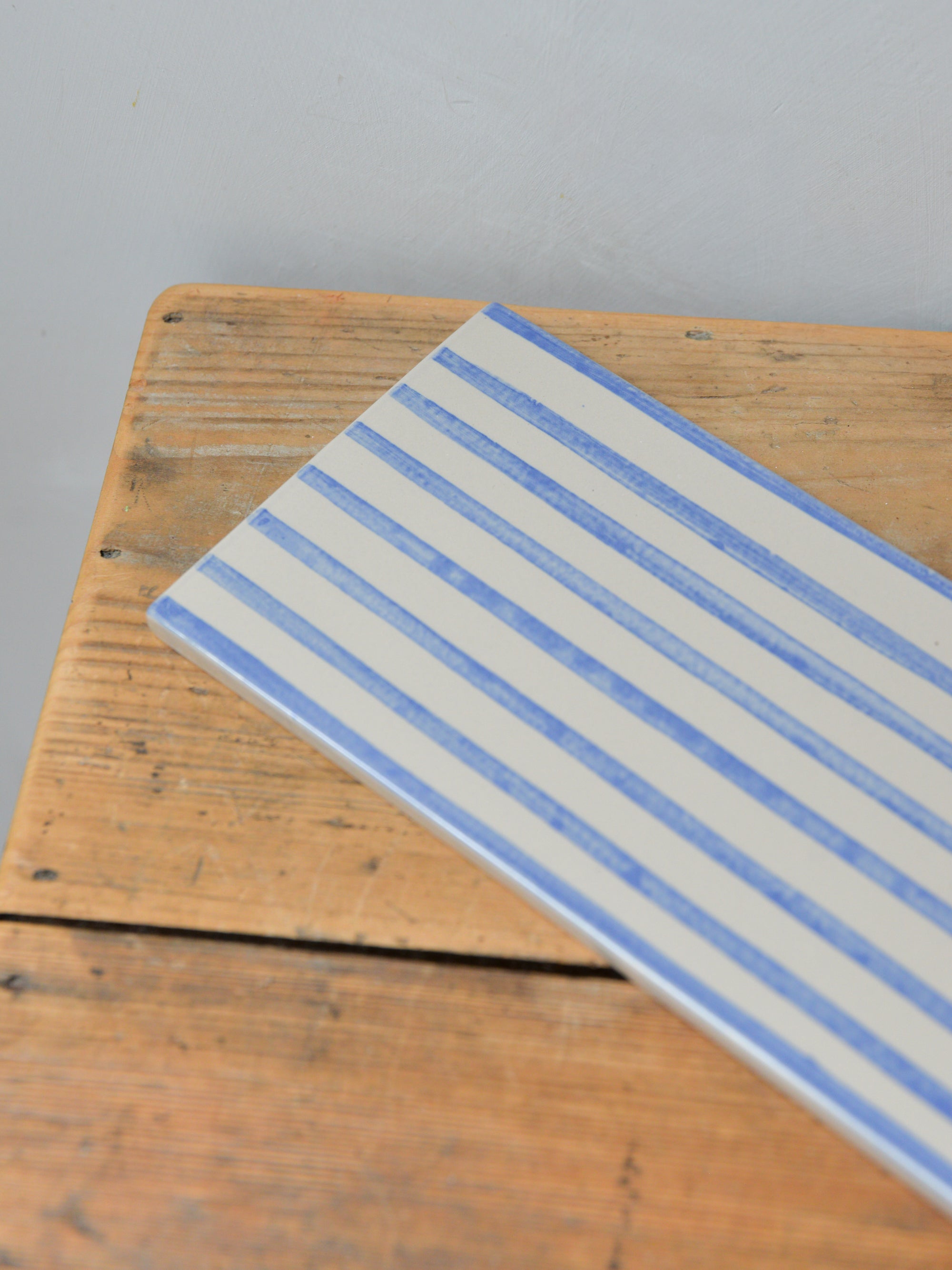Ceramic Serving Board / Blue Stripe