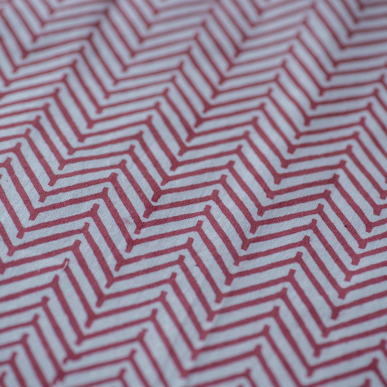 Chevron Print Cotton Napkin / Cherry