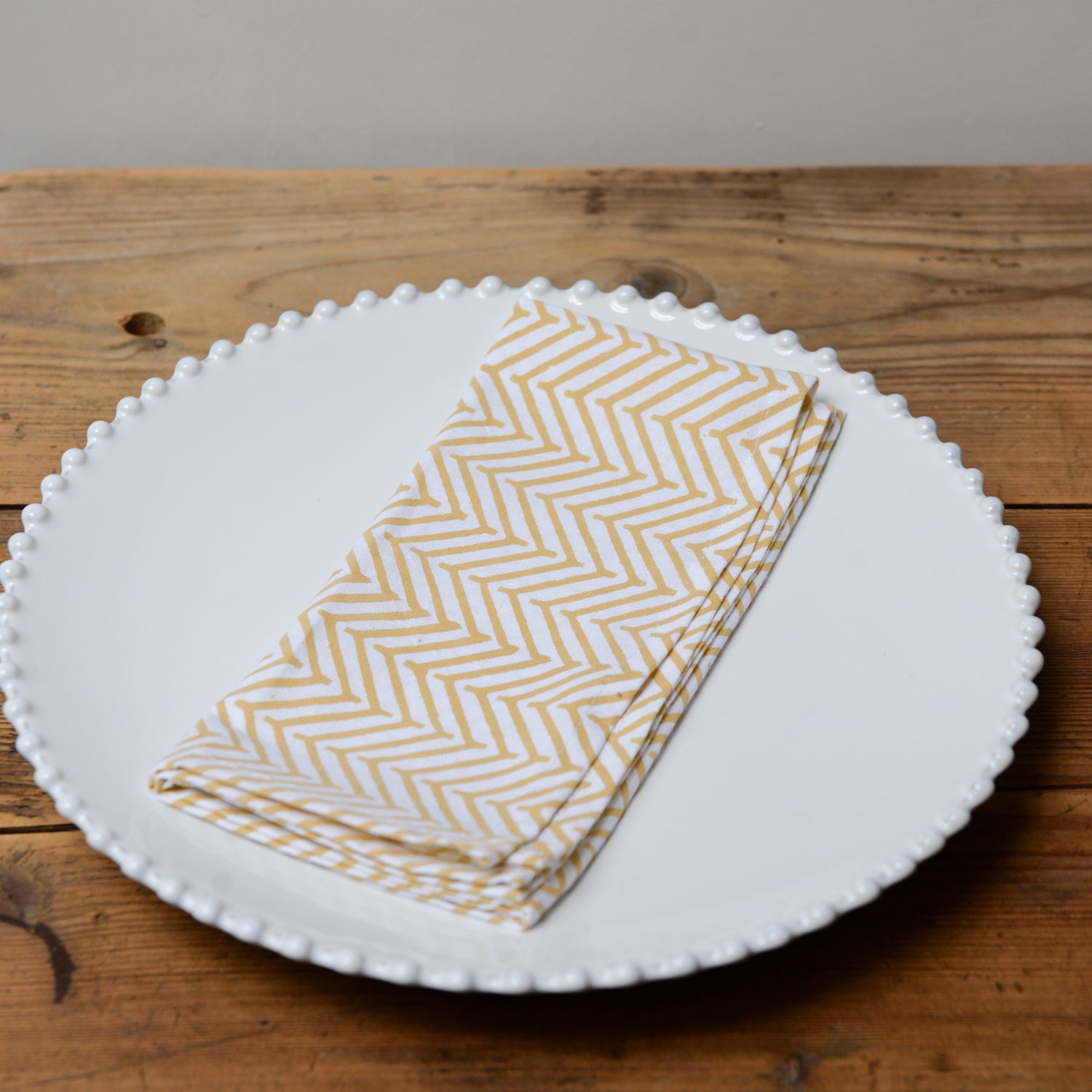 Chevron Print Cotton Napkin / Apricot