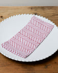 Chevron Print Cotton Napkin / Cherry