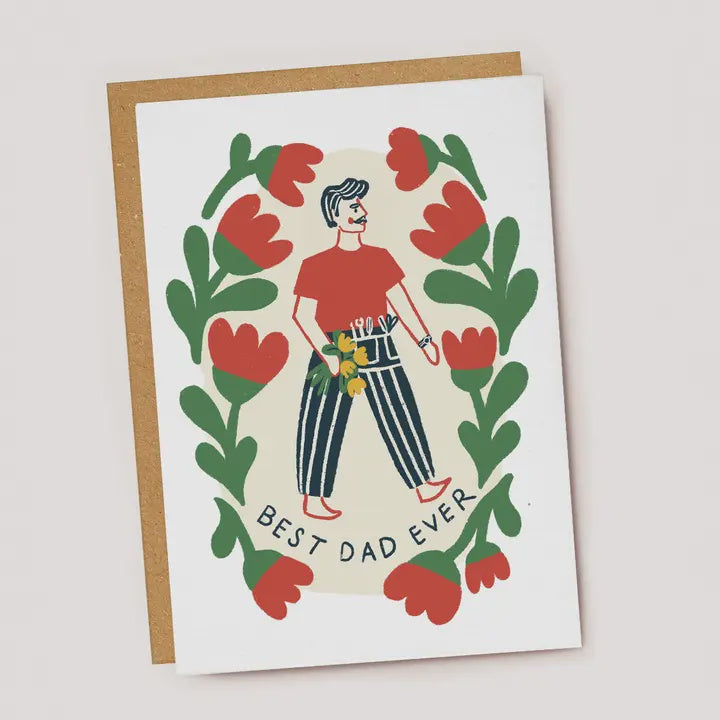 Best Dad Ever Floral Father's Day Card