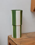 Floki Wide Stripe Vase / Green