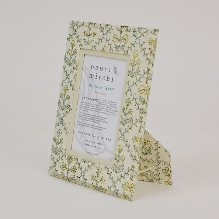 Floral Lattice Buttercream Picture Frame 6x4
