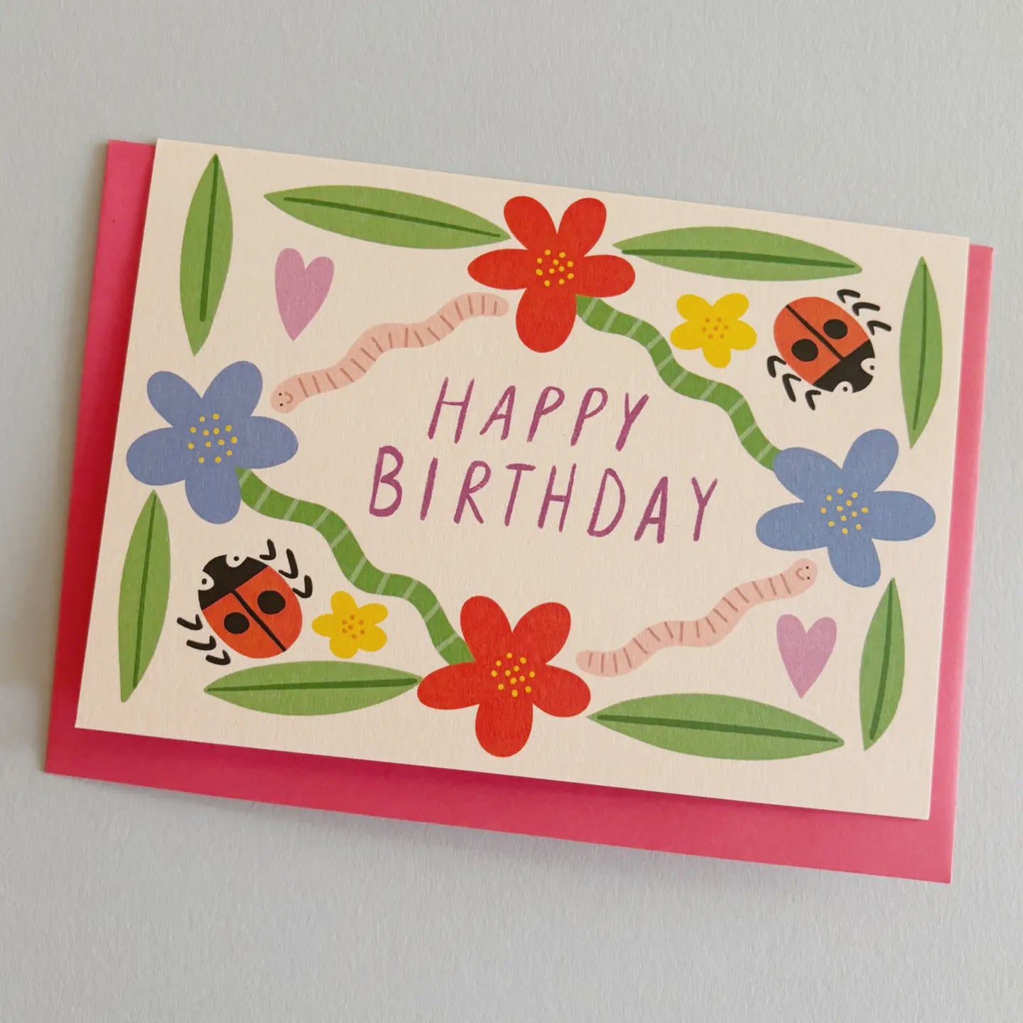 Garden Print Happy Birthday Greeting Card
