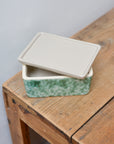 Ceramic Butter Dish / Green Splatter