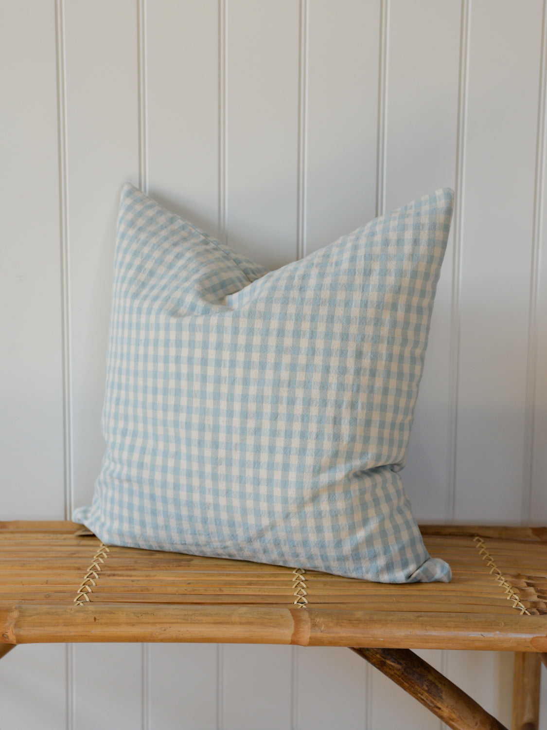 Gingham Cushion / Light Blue