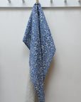 Dark Blue Floral Tea Towel