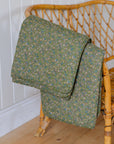 Dark Green Floral Quilt