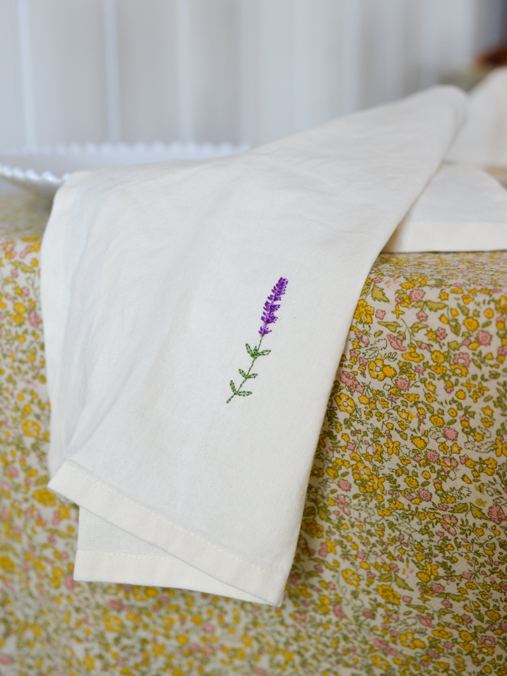 Lavender Embroidered Napkin