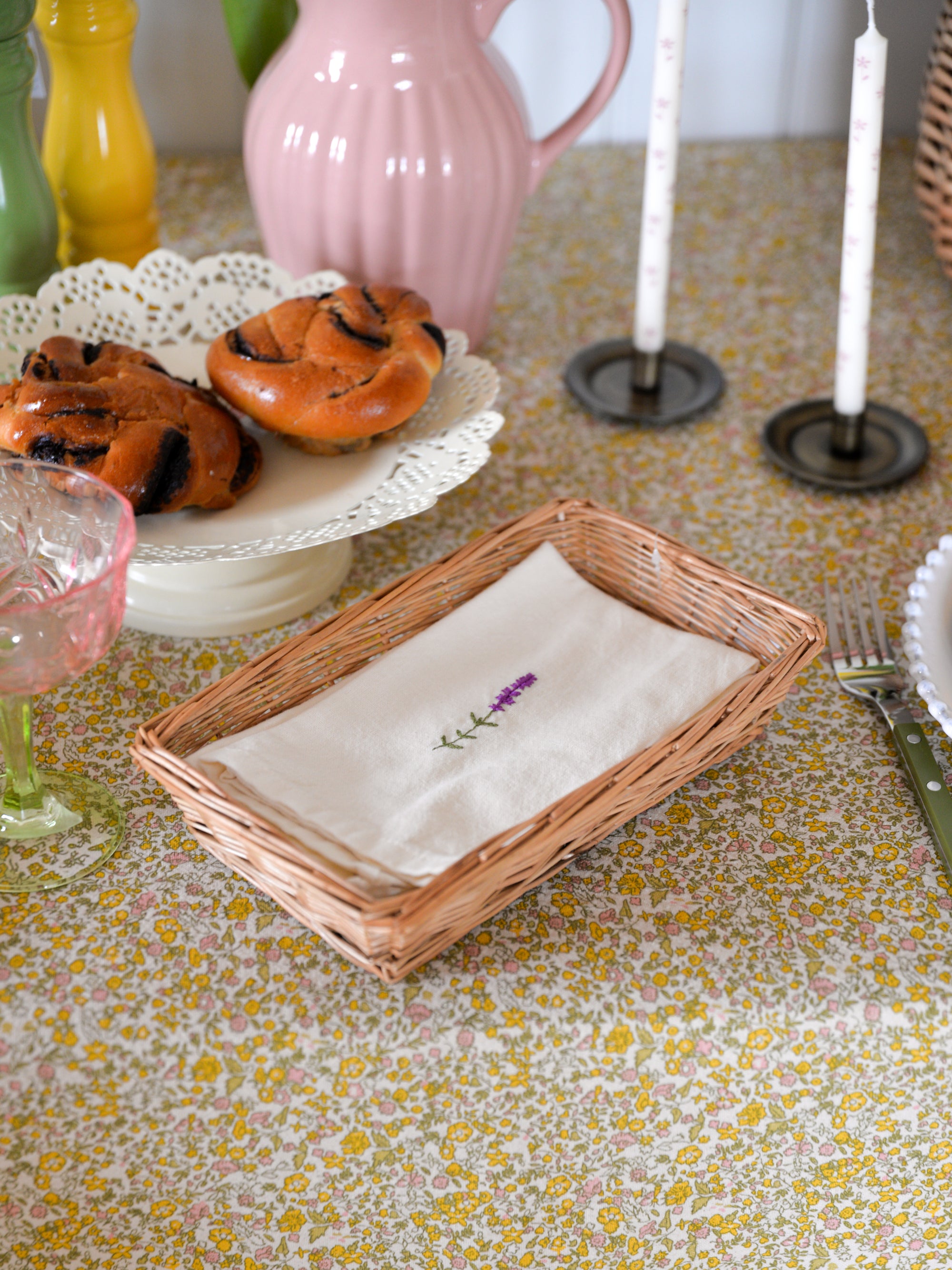Lavender Embroidered Napkin
