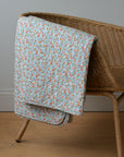Light Blue and Rust Flowers Quilt